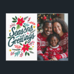 SEASONS GREETINGS Christmas Holidays CUSTOM PHOTO Postcard<br><div class="desc">Hope you like this holiday design. Click "personalize" to edit and add your own photo and text to the front and back. Check my shop for more matching items like stickers, mugs, towels, wrapping paper as well as other holiday patterns. Thanks for shopping with me! if you'd like something custom...</div>