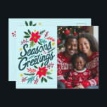 SEASONS GREETINGS Christmas Holidays CUSTOM PHOTO Postcard<br><div class="desc">Hope you like this holiday design. Click "personalize" to edit and add your own photo and text to the front and back. Check my shop for more matching items like stickers, mugs, towels, wrapping paper as well as other holiday patterns. Thanks for shopping with me! if you'd like something custom...</div>
