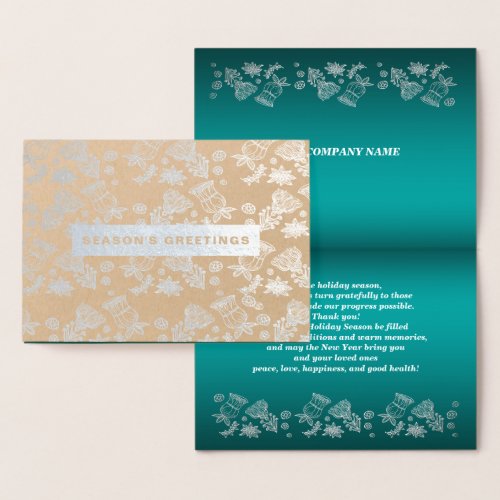 Seasons Greetings Christmas Luxury Real Foil Card