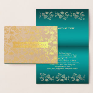 Season's Greetings. Christmas Luxury Real Foil Card