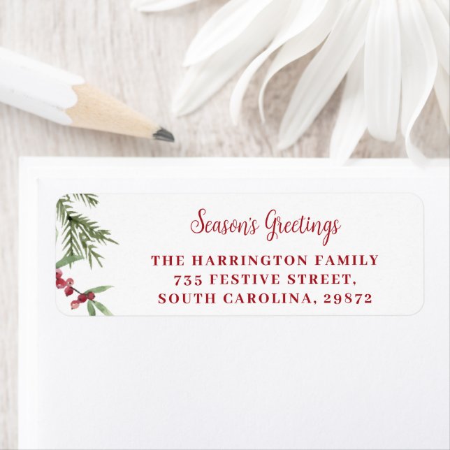 Season's Greetings Christmas Return Address Label (Insitu)
