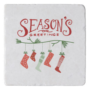 Season's Greetings & Christmas Stockings Trivet