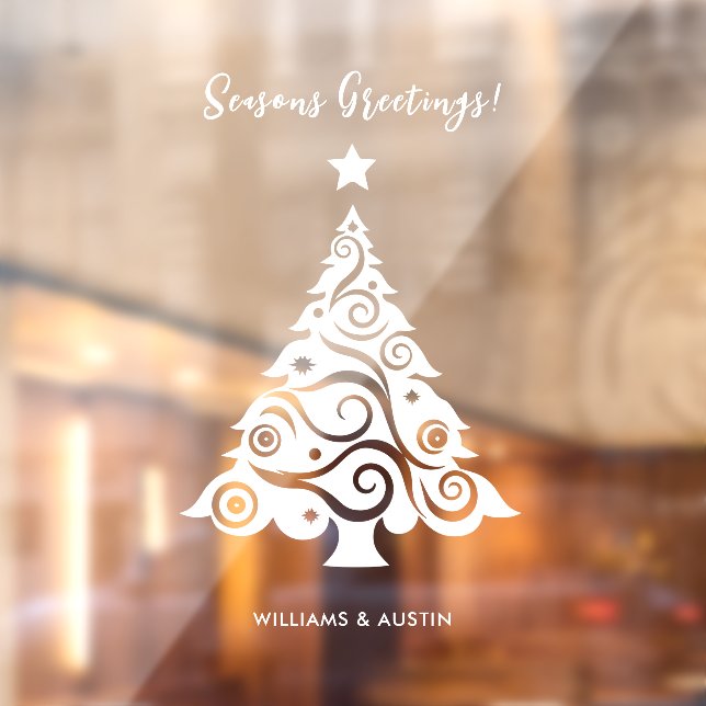 Seasons Greetings Christmas Tree Decoration Window Cling (Sheet 2)