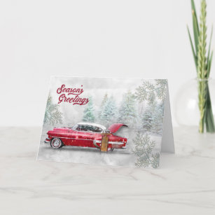 Classic Car Christmas Cards Zazzle