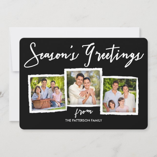 Season's Greetings Classic Photo Collage Card (Front)