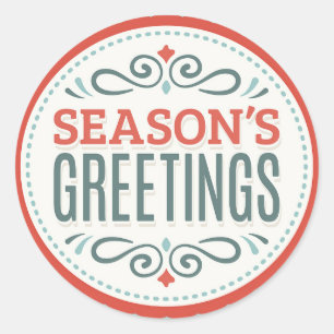 Seasons Greetings Classic Round Sticker