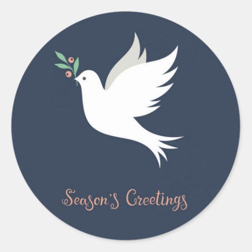 Seasons Greetings Classic Round Sticker