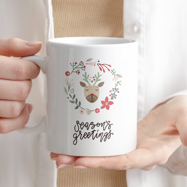 Season's Greetings Coffee Tea Typography Winter Mug (Creator Uploaded)