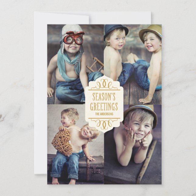 SEASON'S GREETINGS COLLAGE | HOLIDAY PHOTO CARD (Front)