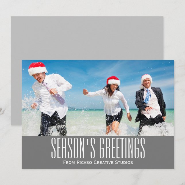 Seasons Greetings Corporate Holiday Photo Invitation (Front/Back)