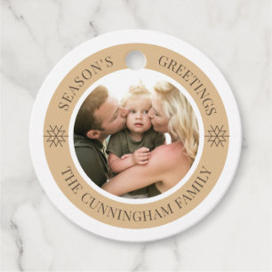 Season's Greetings Custom Photo Favor Tags