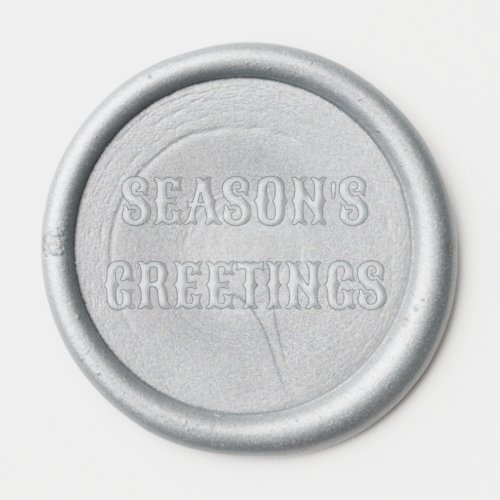 Seasons Greetings Custom Silver Wax Seal Sticker