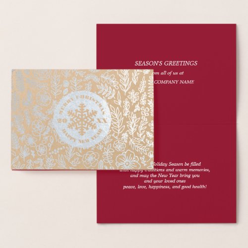 Seasons Greetings  Custom Year Christmas Luxury Foil Card