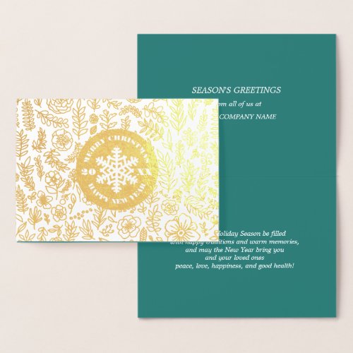 Seasons Greetings  Custom Year Christmas Luxury Foil Card