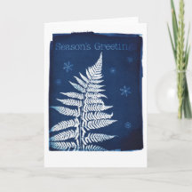 Season's Greetings Cyanotype