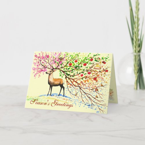 Seasons Greetings Deer Card