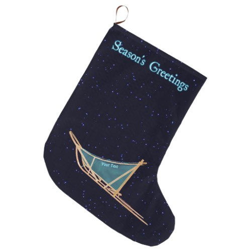 Seasons Greetings _ Dog Sled Large Christmas Stocking