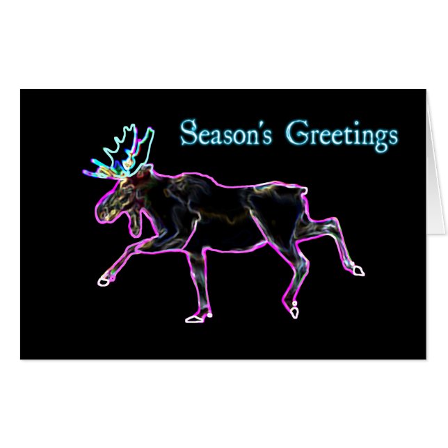 Season's Greetings - Electric Moose Card (Front Horizontal)