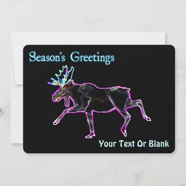 Season's Greetings - Electric Moose Holiday Card (Front)