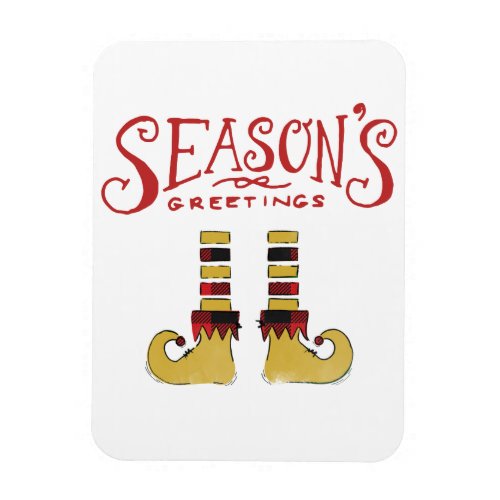 Seasons Greetings Elf Shoes Magnet