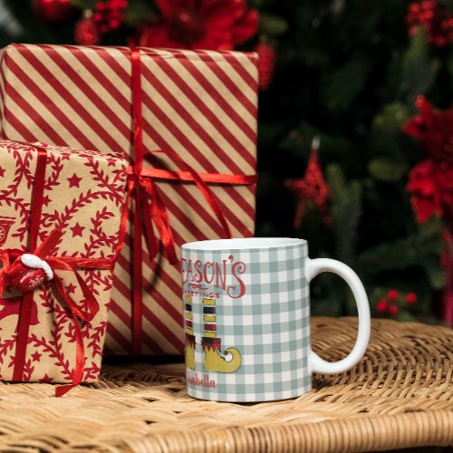Seasons Greetings Elf Shoes Personalized   Coffee Mug