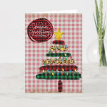 Seasons Greetings Fabric Patterns Christmas Tree Holiday Card
