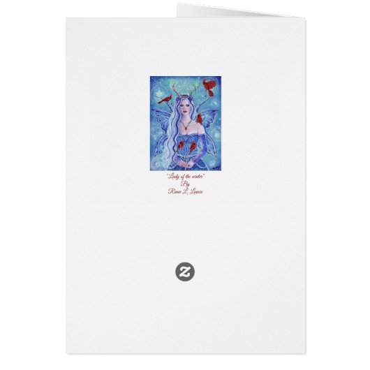 Seasons greetings fairy greeting card by Renee (Back)