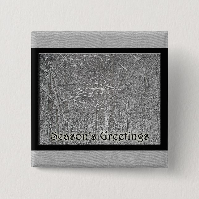 Season's Greetings February Snow Storm Button (Front)