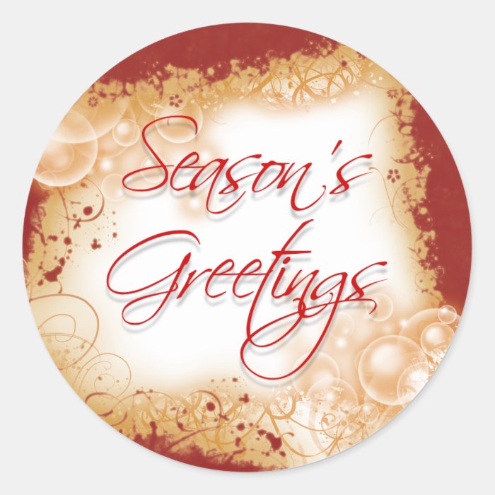 "Season's Greetings" festive Christmas greeting Stickers