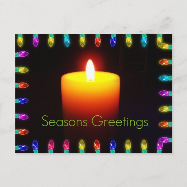 Season's Greetings Flame Holiday Postcard (Front)