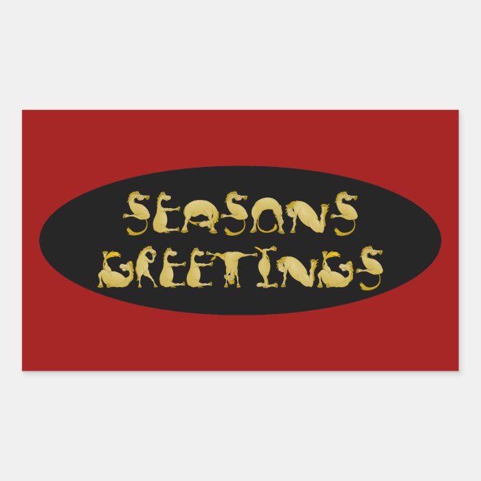 Seasons greetings flexi pony rectangular sticker