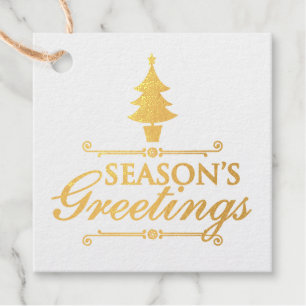 Season's Greetings Foil Favor Tags