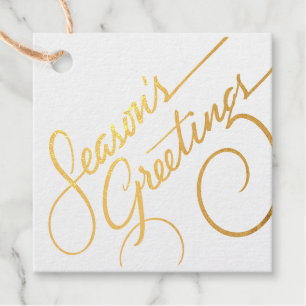 Season's Greetings Foil Favor Tags