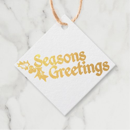 Seasons Greetings Foil Favor Tags