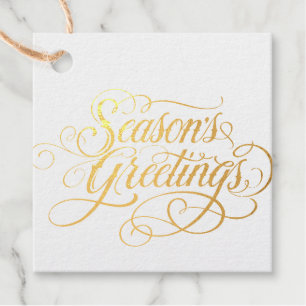 Season's Greetings Foil Favor Tags