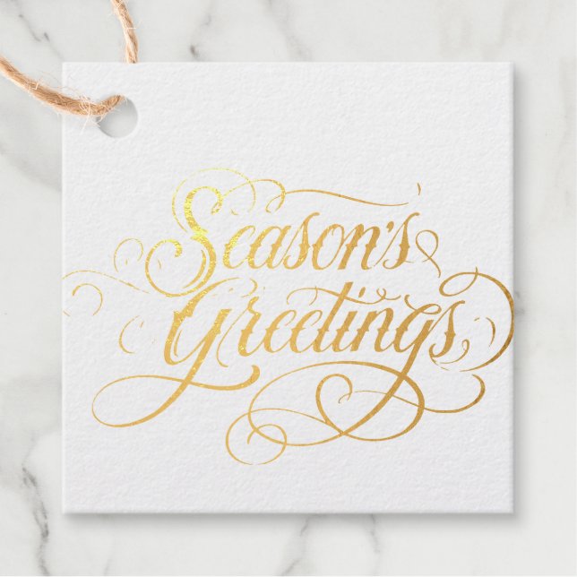 Season's Greetings Foil Favor Tags (Front)