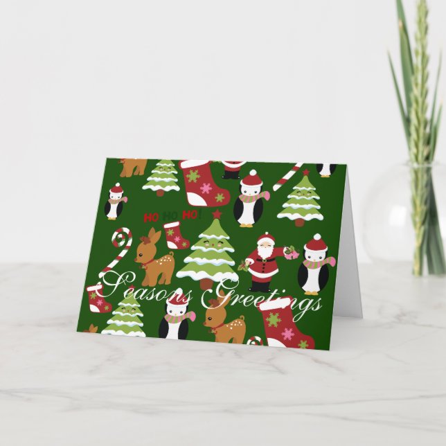 Seasons Greetings Folded Christmas Greeting Cards (Front)