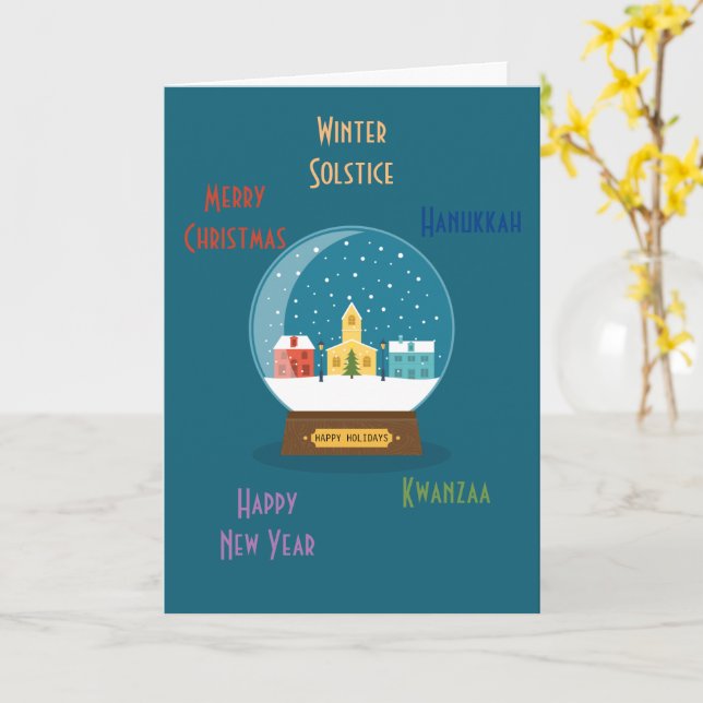 Season's Greetings Folded Greeting Card (Yellow Flower)