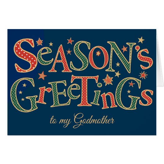 Season's Greetings for Godmother Red Green Polkas (Front Horizontal)