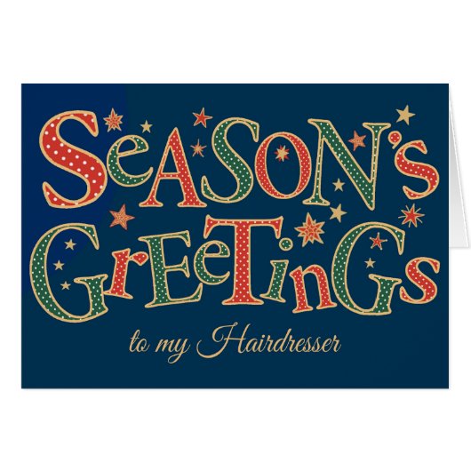 Season's Greetings for Hairdresser  Polkas (Front Horizontal)