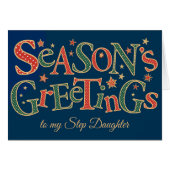 Season's Greetings for Step Daughter Polkas (Front Horizontal)