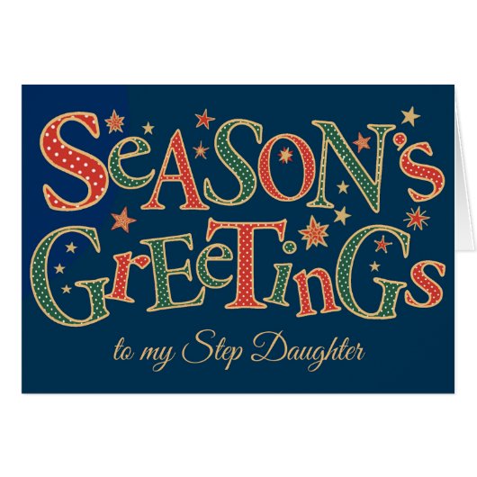 Season's Greetings for Step Daughter Polkas (Front Horizontal)