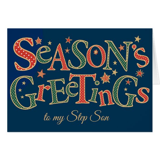 Season's Greetings for Step Son Red Green Polkas (Front Horizontal)