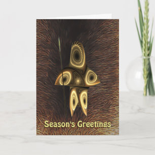 Season's Greetings - Fractal Inuit Hunter Holiday Card