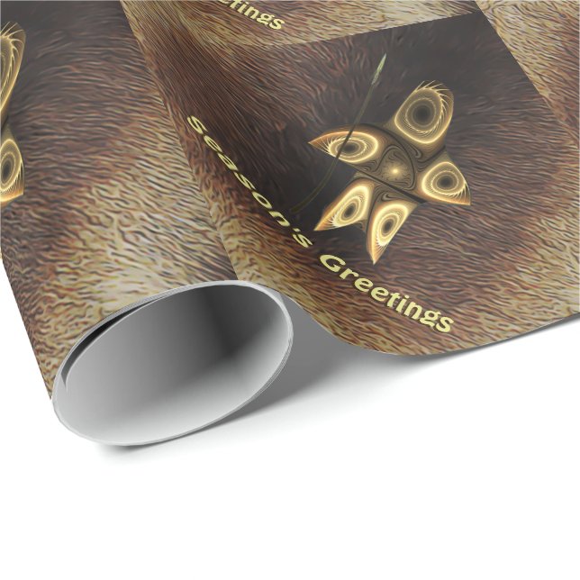 Season's Greetings - Fractal Inuit Hunter Wrapping Paper (Roll Corner)