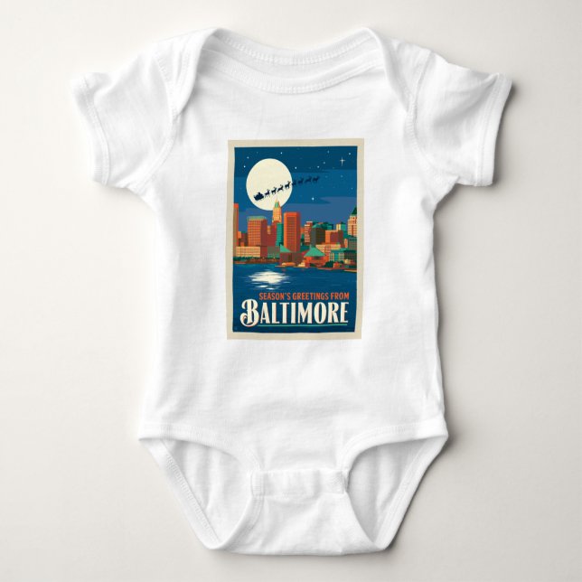 Season's Greetings from Baltimore Baby Bodysuit (Front)