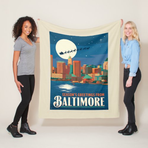 Seasons Greetings from Baltimore Fleece Blanket