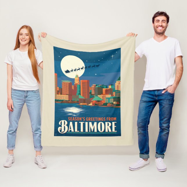 Season's Greetings from Baltimore Fleece Blanket (In Situ)