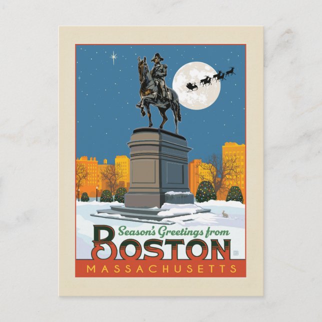 Season's Greetings From Boston Common! Postcard (Front)