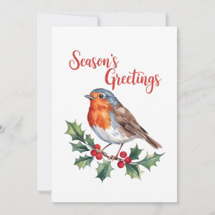 Season's Greetings From Cheerful Robin Invitation